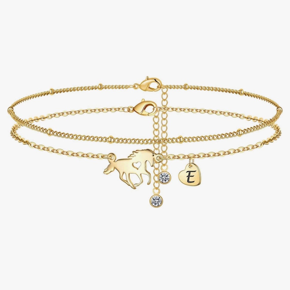 Horse Letter E Anklet